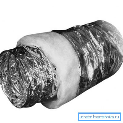 Corrugación de ventilación de aluminio de 200 mm con aislamiento térmico. Corrugación de ventilación de aluminio de 200 mm con aislamiento térmico.