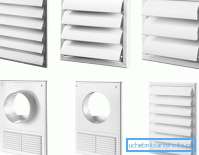 Surtido de rejillas de ventilación.