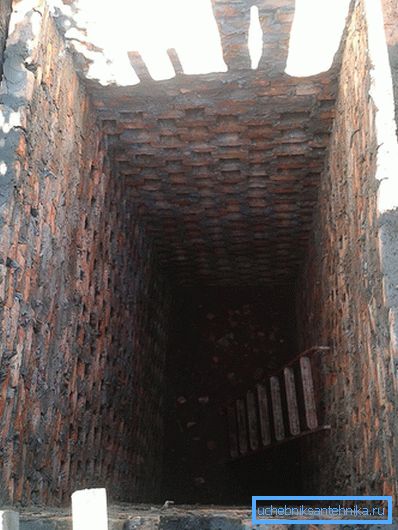 Parte del pozo se compone de celdas de albañilería. Parte del pozo se compone de celdas de albañilería.