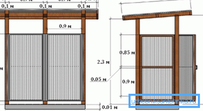 Dibujo de una cabina de ducha en dos proyecciones. Dibujo de una cabina de ducha en dos proyecciones.