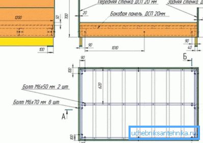 Dibujo técnico detallado de una cama de metal con aglomerado laminado. Dibujo técnico detallado de una cama de metal con aglomerado laminado.