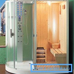 Ducha y sauna en una. Ducha y sauna en una.