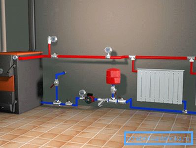 Calentamiento eficiente de una casa de campo con una caldera de combustible sólido y alimentación de doble tubería. Calentamiento eficiente de una casa de campo con una caldera de combustible sólido y alimentación de doble tubería.