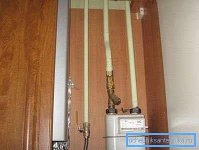 Medidor de gas en el armario. Medidor de gas en el armario.