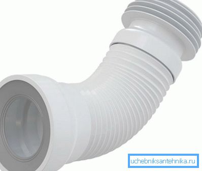 Corrugación para la conexión del inodoro con aguas residuales. Corrugación para la conexión del inodoro con aguas residuales.