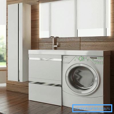 Listo bordillo para un lavabo y la lavadora. Listo bordillo para un lavabo y la lavadora.