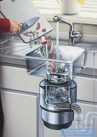 Trituradora para el fregadero de la cocina eliminará el desperdicio de alimentos. Trituradora para el fregadero de la cocina eliminará el desperdicio de alimentos.
