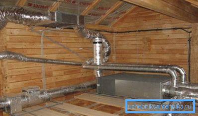 Calentador en el sistema de ventilación de la casa rural. Calentador en el sistema de ventilación de la casa rural.
