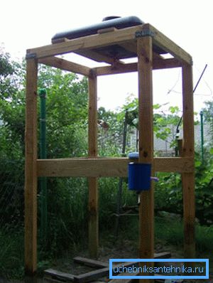 Estructura sobre soportes de madera. Estructura sobre soportes de madera.