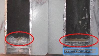Corrosión del radiador de aluminio bajo la influencia de álcali. Corrosión del radiador de aluminio bajo la influencia de álcali.