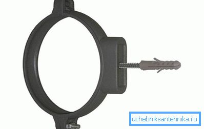 2796 Fijación de abrazadera plástica para tubos con tornillo y pasador.