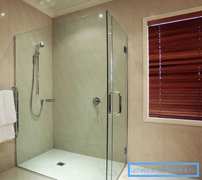 Foto amateur de una ducha de cristal con bandeja de suelo integrada. Foto amateur de una ducha de cristal con bandeja de suelo integrada.