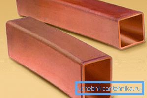 Tubo rectangular marca cobre L63. Tubo rectangular marca cobre L63.