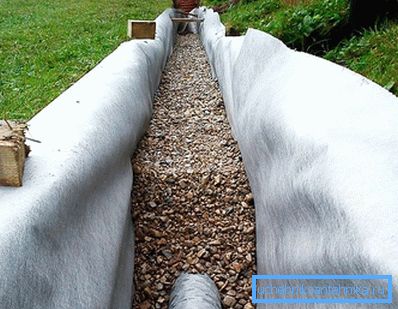Instalación de un sistema de drenaje con geotextiles. Instalación de un sistema de drenaje con geotextiles.