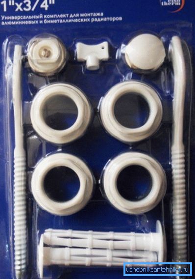 Kit de montaje para la instalación de radiadores bimetálicos. Kit de montaje para la instalación de radiadores bimetálicos.