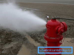 En la foto: el suministro de agua al aire libre de la instalación contra incendios debe probarse periódicamente para determinar su rendimiento. En la foto: el suministro de agua al aire libre de la instalación contra incendios debe probarse periódicamente para determinar su rendimiento.