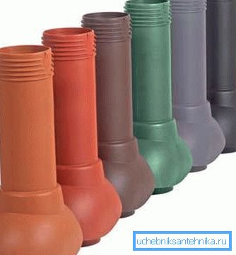 En la foto - Elementos plásticos de ventilación de techos. En la foto - Elementos plásticos de ventilación de techos.