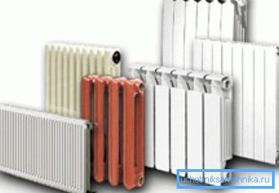 En la foto - varios tipos de radiadores. En la foto - varios tipos de radiadores.