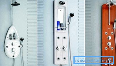 En la foto - varios tipos de duchas con hidromasaje. En la foto - varios tipos de duchas con hidromasaje.
