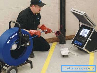 En la foto - métodos modernos de diagnóstico de redes de ingeniería.