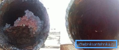 En la foto - el tubo antes y después de la limpieza. En la foto - el tubo antes y después de la limpieza.