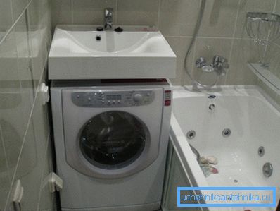 En la foto de un baño compacto pude colocar un lavabo de tamaño completo y una lavadora. En la foto de un baño compacto pude colocar un lavabo de tamaño completo y una lavadora.