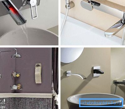 En la foto, opciones para grifos incorporados para lavabos, duchas y baños. En la foto, opciones para grifos incorporados para lavabos, duchas y baños.