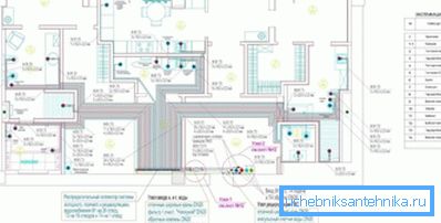 En la foto - proyecto del sistema de calefacción de una casa particular. En la foto - proyecto del sistema de calefacción de una casa particular.