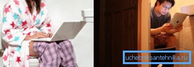 El hombre pasa mucho tiempo en el baño. El hombre pasa mucho tiempo en el baño.