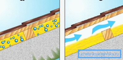 La presencia de ventilación bajo techo: a) está ausente; b) comer La presencia de ventilación bajo techo: a) está ausente; b) comer
