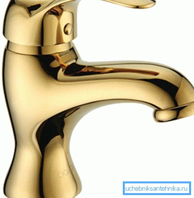 Mezclador monomando de lavabo - Oro