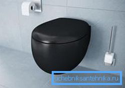 Formas redondeadas de inodoro negro en estilo moderno. Formas redondeadas de inodoro negro en estilo moderno.