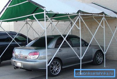 La solución original para la fabricación de un toldo portátil para un automóvil, protegerá el vehículo de la lluvia y la exposición al sol. La solución original para la fabricación de un toldo portátil para un automóvil, protegerá el vehículo de la lluvia y la exposición al sol.