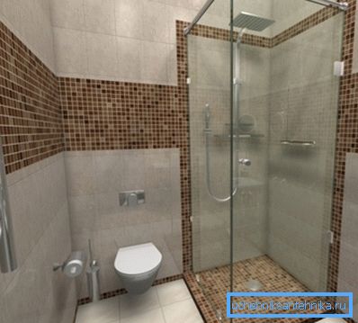 Mampara de cristal para ducha en el baño. Mampara de cristal para ducha en el baño.