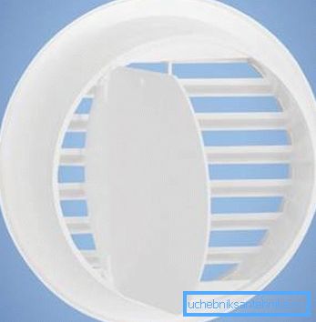 Rejilla de ventilación plástica con válvula de retención.