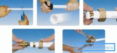 Secuencia de acción al conectar tuberías utilizando accesorios de compresión. Secuencia de acción al conectar tuberías utilizando accesorios de compresión.