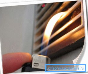 Comportamiento de la llama habla de ventilación en funcionamiento. El comportamiento de la llama habla de ventilación en funcionamiento.