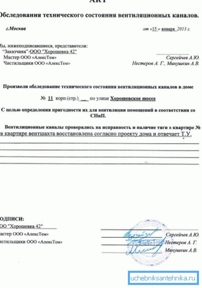 Se presenta el acto de inspección de ventilación: una muestra para determinar la condición técnica. Se presenta el acto de inspección de ventilación: una muestra para determinar la condición técnica.