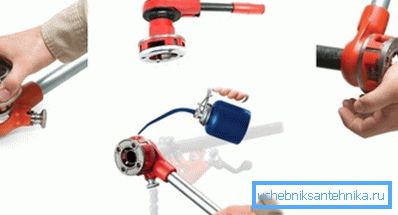 El principio de hacer el corte externo a mano, utilizando un troquel y un conductor especial. El principio de hacer el corte externo a mano, utilizando un troquel y un conductor especial.