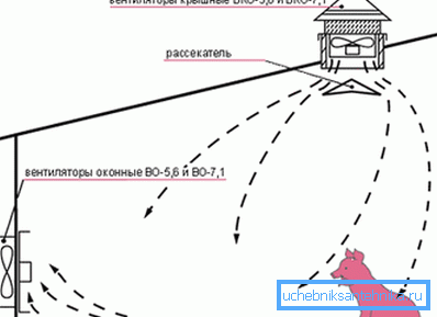 Ventilación forzada en la pocilga con sus propias manos. Ventilación forzada en la pocilga con sus propias manos.