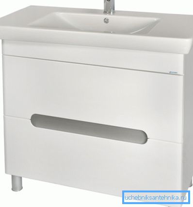 El lavabo ocupa toda la parte superior.