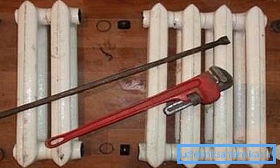 Batería de calefacción desmontada Batería de calefacción desmontada