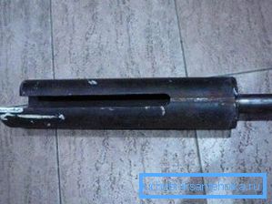 Cuchara de taladro casera sin hélice guía. Cuchara de taladro casera sin hélice guía.