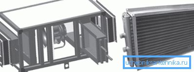 Diagrama de un dispositivo equipado con un intercambiador de calor de placas. Diagrama de un dispositivo equipado con un intercambiador de calor de placas.