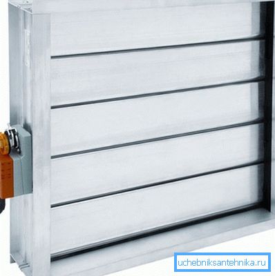 Válvula de compuerta para ventilación servoaccionada. Válvula de compuerta para ventilación servoaccionada.