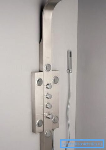 Panel de ducha moderno con ducha fija y mezclador Panel de ducha moderno con ducha fija y mezclador