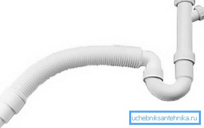 Sifón especial para aguas residuales con salida corrugada, que se utiliza para organizar el drenaje en casi todas partes. Sifón especial para aguas residuales con salida corrugada, que se utiliza para organizar el drenaje en casi todas partes.