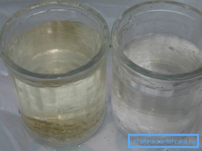 Comparación de agua limpia y sucia de un pozo. Comparación de agua limpia y sucia de un pozo.
