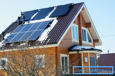 Los colectores solares se instalan en la parte superior, justo debajo: paneles con fotocélulas.
