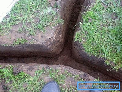 Zanja para tubería de agua de riego Zanja para tubería de agua de riego